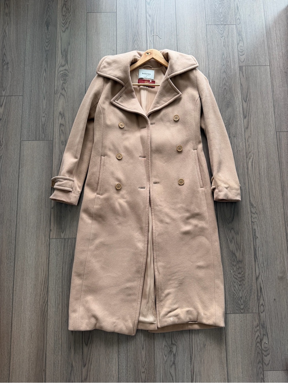 Babaton aritzia Double-Breasted Trench Coat - Light Taupe Xs